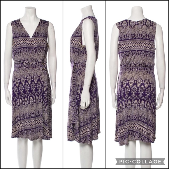 Tory Burch Silk Bend Floral Print Wrap Surplice Dress - Picture 2 of 13